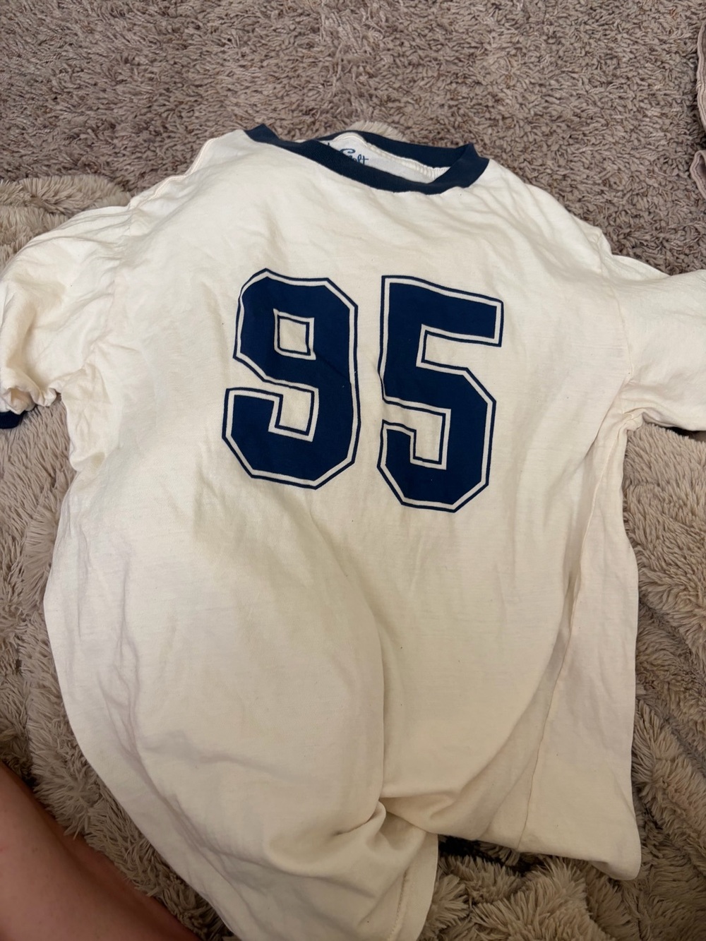 Cream Graphic Tee with Navy '95'